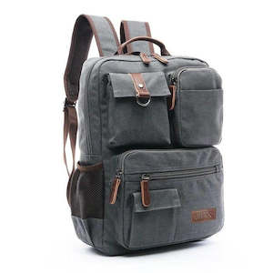 Mens Republic: Men's Republic Canvas Backpack - Grey