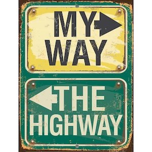 Mens Republic: Men's Republic Retro Sign - My Way The Highway