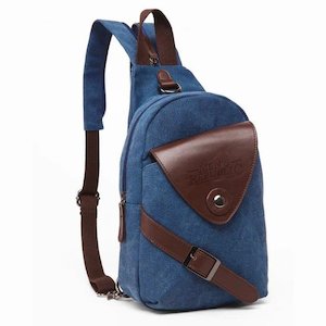 Mens Republic: Men's Republic Canvas Sling Bag Backpack - Blue