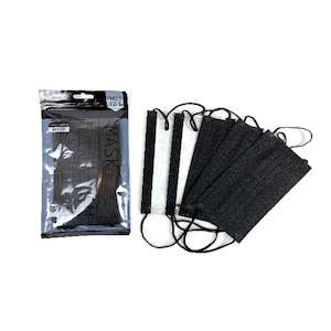 Clearance Items: Face Mask Black Single Use 3 ply - Pack of 5 - CLEARANCE PRODUCT