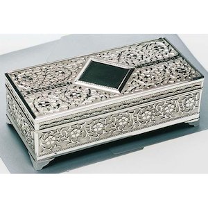 Jewellery Box Diamond 9" Silverplated Finish