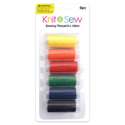 Sewing Knitting: Sewing Thread 6 Solid Colours