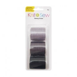 Sewing Thread Grey to Black 3pc 140cm