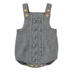 Size 6 12 Months: Grey Knitted Romper (unisex)