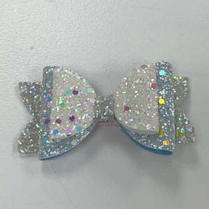 Hair Accessories: Blue Glittering Hair Bow