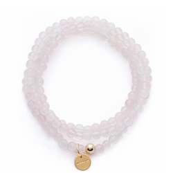 Jewellery: Amuleto Rose Quartz Wrap Bracelet - Small bead