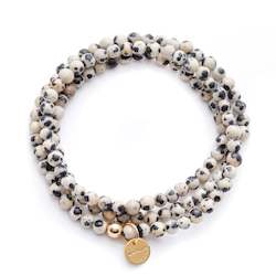 Jewellery: Amuleto Dalmatian Jasper Wrap Bracelet - Small bead