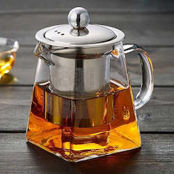 Heat Resistant Glass Teapot With Stainless Steel Tea Infuser Filter