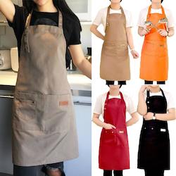 Solid Color Adjustable Bib Apron with Two Pockets - ideal for Kitchen & BBQ Chefs