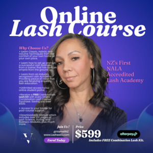 ONLINE COMBO COURSE with FREE Combination LASH KIT – AFTERPAY Available