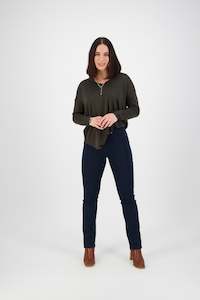 234DN Indigo Denim - Slim Leg Full Length Denim Pull On