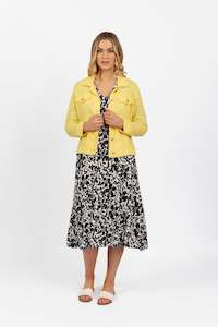 Jackets All: 2026A Lemon - Linen Jacket with Frayed Seams