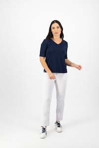 Tops All 1: 4264 Navy - V Neck Top