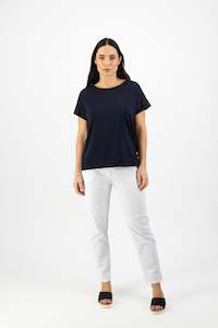 4363 Ink - Drop Sleeve Top with Stepped Hem