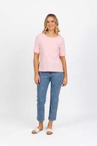 4262 Light Pink - Boat Neck Top