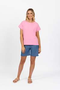 4363 Flamingo - Drop Sleeve Top with Stepped Hem