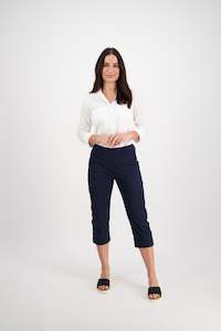 5710P Navy - Poplin Pull On Cargo Pant