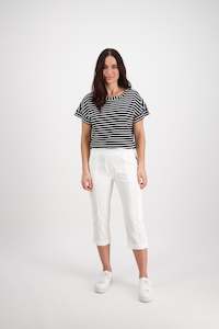 5710P White - Poplin Pull On Cargo Pant