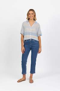 5960 Blue Hue - Slim Leg Ankle Grazer Jean