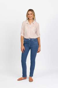 9901 Blue Hue - Slim Leg Full Length Jean