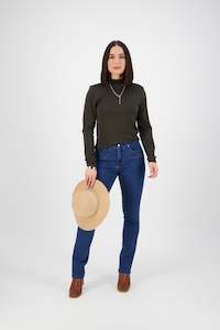 Jeans All: 9901 Blue Denim - Slim Leg Full Length Jean