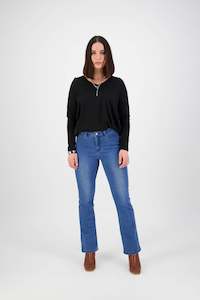 5955 Blue Denim - Bootleg Full Length Jean