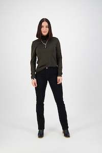 5937 Black Denim - Straight Leg Full Length Jean