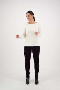 Tops Outlet 1: 4443 Pearl - Envelope Neck Long Sleeve Top