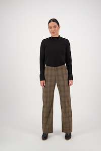 Button Up Pants Outlet: 5979A Britain - Wide Leg Full Length Dress Pant with Elastic Back Waistband