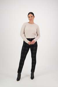 Button Up Pants Outlet: 5894 Surrey - Skinny Leg Full Length Ponti Pant with Cuff