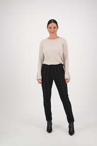 Button Up Pants Outlet: 5894 Halifax - Skinny Leg Full Length Ponti Pant with Cuff