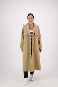 2076 Camel - Trench Coat with Storm Flap and Belt