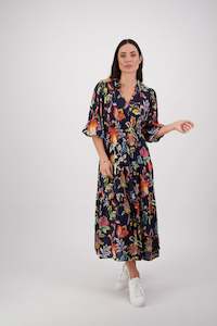 Dresses Outlet: 6091 Brazil - Long Dress with Elbow Length Sleeve