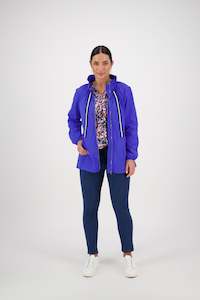 Hoodies Jackets Outlet: 2082 Royal Blue - Elastic Neckline Jacket with Contrast Trims