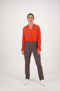 Pull On Pants Outlet: 234A Stellar - Slim Leg Full Length Printed Pull On