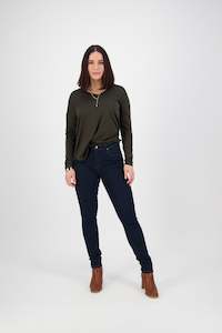 5535 Indigo Denim - Skinny Leg Full Length Basket Weave Jean