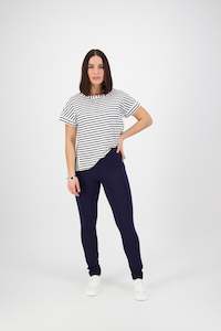 12106 Navy - Skinny Leg Full Length Ponti Pull On