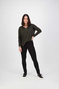 12106 Black - Skinny Leg Full Length Ponti Pull On