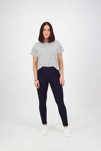 12105 Navy - Skinny Leg Ankle Grazer Ponti Pull On