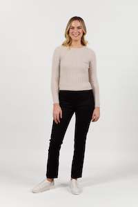 Pull On Pants All: S234 Black Velvet - Slim Leg Full Length Pull On