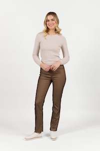 S234 Bronze Velvet - Slim Leg Full Length Pull On