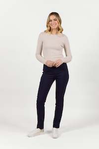 S234 Navy (Bliss) - Slim Leg Full Length Pull On