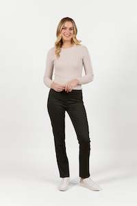 S234D Olive - Slim Leg Full Length Spray On Legging