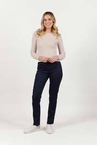 S234D Navy - Slim Leg Full Length Spray On Legging