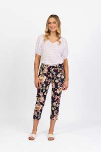 5509LW Freya - Printed Lightweight Skinny Leg 7/8 Length Pant with Fly