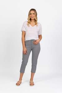 5509LW Nori - Printed Lightweight Skinny Leg 7/8 Length Pant with Fly