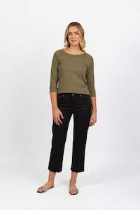 Button Up Pants All: 5973LW Black - Plain Lightweight Slim Leg 7/8 Length Pant With Fly