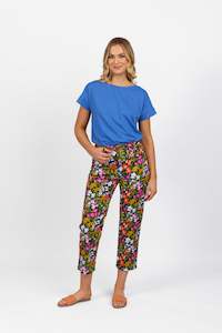 5973LW Lola - Plain Lightweight Slim Leg 7/8 Length Pant With Fly