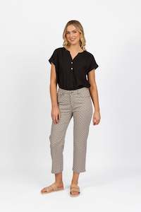 5973LW Sahara - Plain Lightweight Slim Leg 7/8 Length Pant With Fly