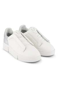 Footwear: VS-003 White/Silver - Laceless Sneaker